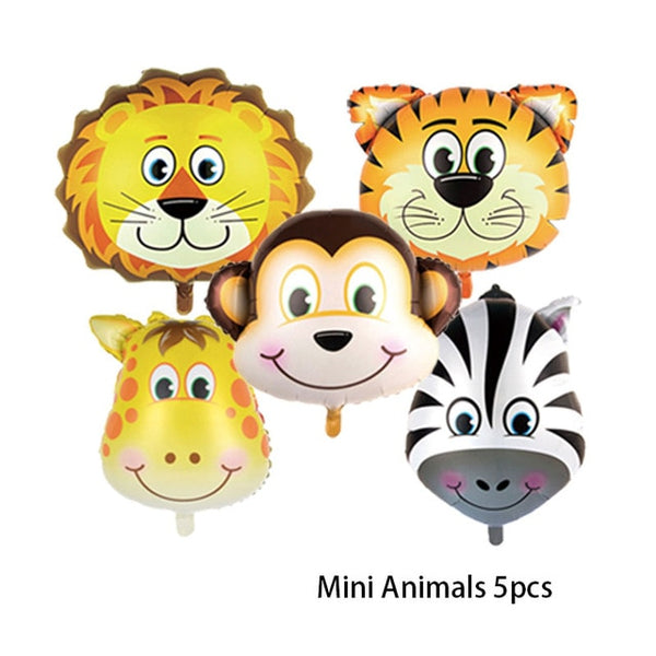 Animal Ballons Jungle Helium Balloons Safari Party Baby Shower Birthday Party Decorations Kids Wild One 1st Birthday Foil Baloon