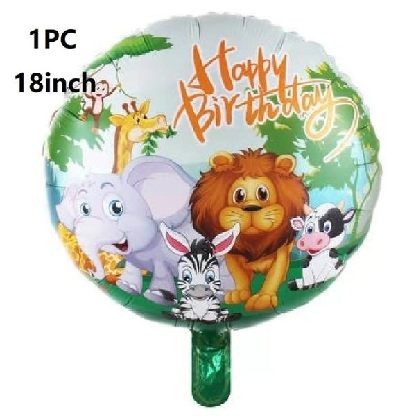 Animal Ballons Jungle Helium Balloons Safari Party Baby Shower Birthday Party Decorations Kids Wild One 1st Birthday Foil Baloon